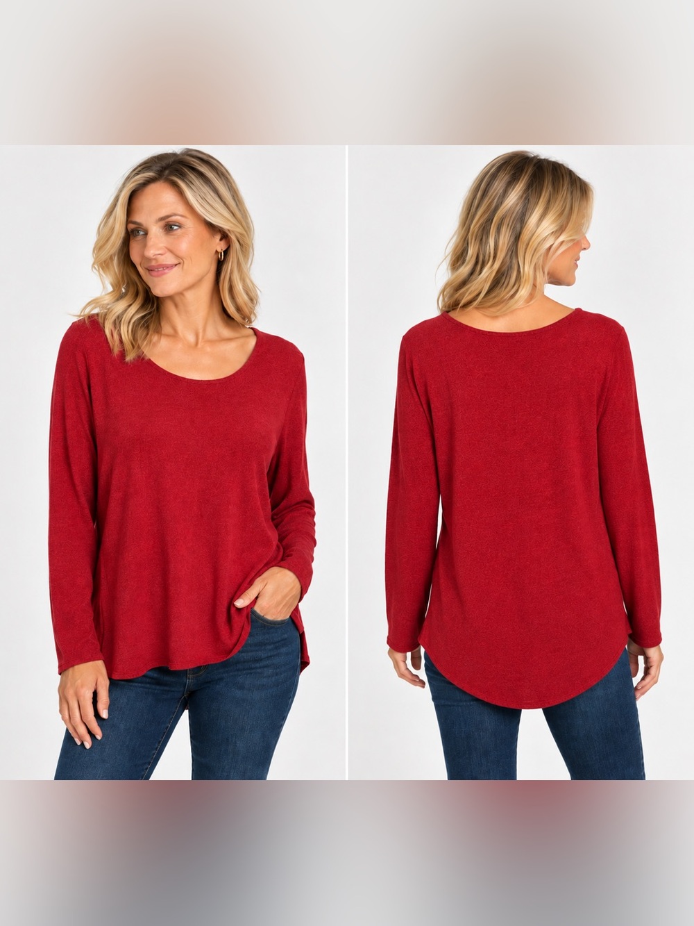 Old Navy Deep Red Scoop Neck Long Sleeve Sweater